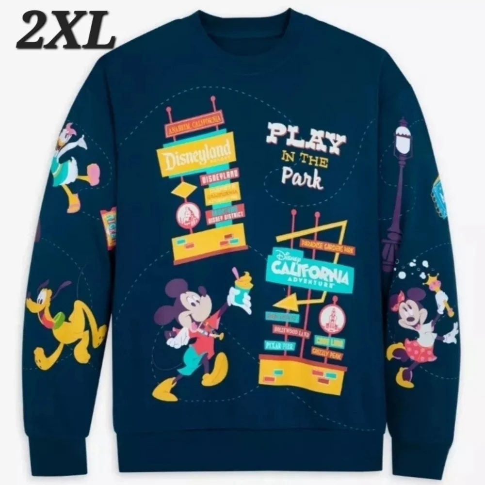 DisneyParks Disneyland Mickey And Friends "Play In The Park" Sweatshirt 2XL NWT - Picture 1 of 4